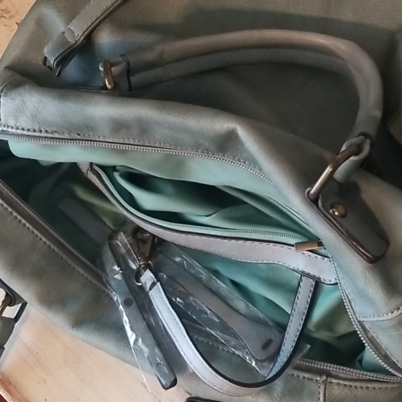 Vegan leather hobo medium Robin Blue Larger Satchel Vegan Leather Hobo bag - Picture 8 of 11